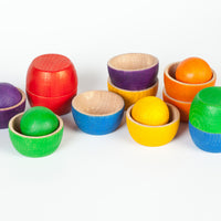Wood Coloured Bowls and Balls