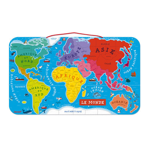 French Magnetic World Puzzle Map