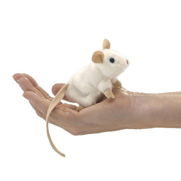 Mini White Mouse Finger Puppet