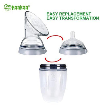 HaaKaa Gen 3 Silicone Breast Pump & Bottle Combo
