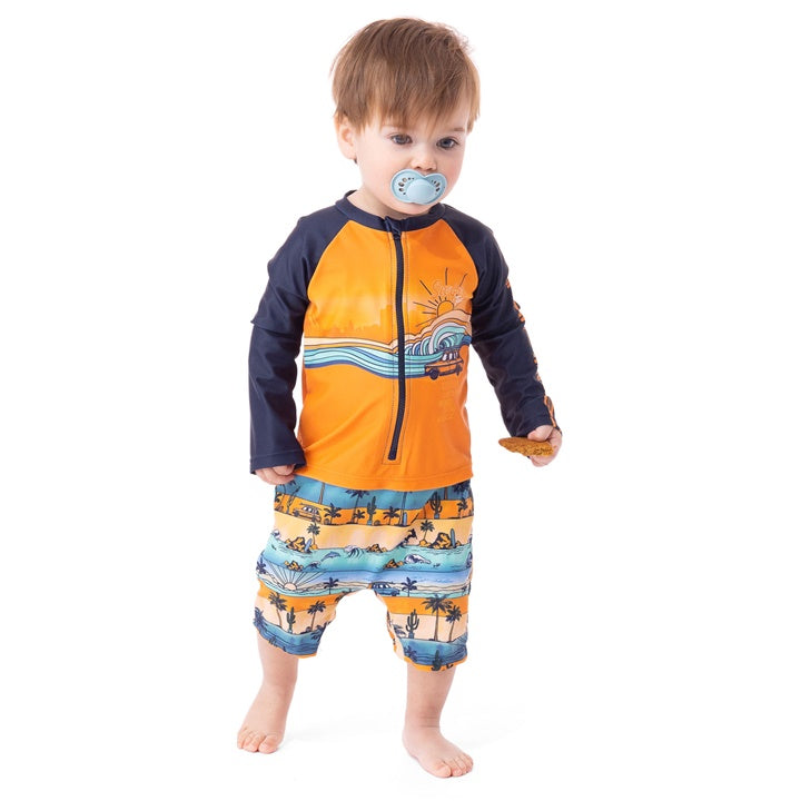 One Piece Short Sleeve Rashguard Swim (baby-toddler)