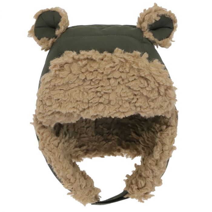 Nylon Bear Puffer Hat