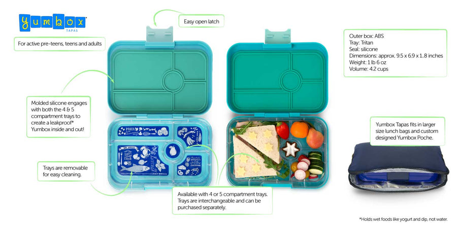 Tapas - 4 Compartment Leakproof Bento Box